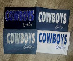 Handmade by ME. Comfort color brand Tee. Full glitter with rhinestones  Black shirt/blue glitter Navy Shirt/White glitter Navy Shirt/Silver glitter white shirt/Blue glitter Dallas Cowboys Shirts, Cowboys Football, Cowboys Shirt, Comfort Color, Navy Shirt, White Glitter, Blue Glitter, Football Shirt, Dallas Cowboys