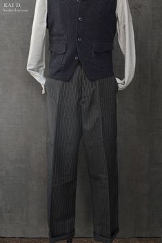 Made in British wool. Loose fit chino with straight leg and high rise. Features zip fly with a buttoned closure, front angled pockets, a right hip coin pocket and two back buttoned pockets. Made in Italy Brand: Scarti-Lab Size 30: waist 32", inseam: 30 1/2", bottom opening: 17" Size 32: waist 34", inseam: 30 1/2", bottom opening: 18" Size 34: waist 36", inseam: 31", bottom opening: 19" Size 36: waist 38", inseam: 31", bottom opening: 20"