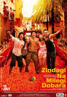 the movie poster for zindaga na milegi dobara, starring actors