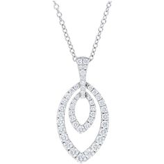 Sofer Jewelry - Pave Diamond Double Marquise Shape Pendant in 18K White Gold Diamond White Marquise Diamond Necklace For Formal Occasions, Formal Marquise Diamond White Diamond Necklace, Elegant Marquise Vvs Clarity Diamond Necklace, Formal Diamond White Necklace With Polished Finish, Luxury Wedding Diamond Necklace With Polished Finish, Formal Platinum Diamond Necklace With Polished Finish, Formal Platinum Diamond Necklace With Oval Shape, Luxury Oval Diamond Necklace With Polished Finish, Formal Oval Diamond Necklace In Platinum