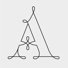 a line drawing of a person sitting in front of a tent with the letter a on it