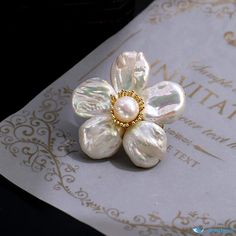 OrcaJump - Timeless Vintage Pearl Flower Brooch in White and Pink for a Sophisticated Appeal Flower-shaped Brooch For Spring Wedding, Flower Shaped Brooch For Spring Wedding, Elegant Gold Brooches For Spring, Flower Shaped Wedding Brooch For Spring, Spring Flower Brooches With Flower Decoration, Elegant Spring Gift Brooches, Elegant Spring Brooch Jewelry, Elegant Spring Brooch, Elegant Flower Brooch For Spring