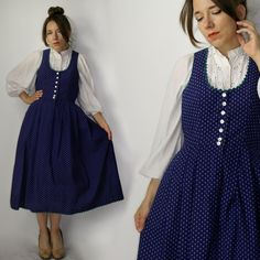 Trachten Dress / Blue Dirndl Dress / Strasser trachten / Folk dress floral print  detail / Austrian German Octoberfest dress / size 42Strasser Dirndl Brand: H. Moser Mode Aus SALZBURG   Size: 42 Measurements, flat: Overall length: 117 cm (46.06'') Bust: 48 cm x2 (18.9'' x2) Waist: 39 cm x2 (15.35'' x2) Material: cotton Model in the photos is size 8UK/4US; 164 cm/5'5''  The blouse shown in the photos is not included in the price. Condition: very good vintage condition. PLEASE read description. Fo Blue Dirndl, Octoberfest Dress, Folk Dress, Dirndl Dress, Marine Uniform, Folk Dresses, Dress Floral, Dress Clothes For Women, Dress Blue