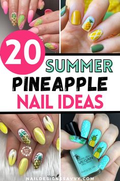 Pineapple Nails - Love summer nails? These Pineapple nail designs are for you! Explore a variety of cute and easy Pineapple nail art ideas, from pink Pineapple nails to blue and neon designs. Perfect for a beach-ready look, these summer Pineapple nails will add a tropical touch to your manicure. Discover them all and get inspired for your next summer nail art project!