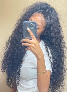 Hairstyle On Curly Hair, Half Up Half Down Hairstyle, Burmese Hair, Down Hairstyle, Birthday Hairstyles, Quick Weave Hairstyles, Slick Hairstyles, Hair Laid, Hair Ponytail Styles