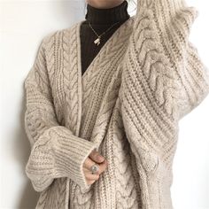 New Women's Sweaters Autumn Winter Fashionable Bat Sleeve Cardigans Warm Wild Knitwear Tops Comfy Warm Outfits, Top Summer Outfits, Cardigan Oversized, Bat Sleeve, Open Front Sweater, Beige Cardigan, Crop Top And Shorts, Casual Cardigans, Cute Comfy Outfits