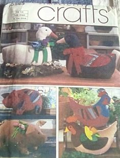 an article in the knitting book crafts with pictures of farm animals