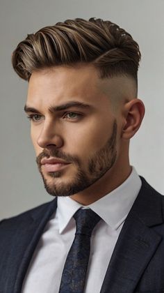 Exploring 39 Unique Comb Over Haircut Men Styles for Every Occasion: From Classic to Textured Men Haircut Short Fade, Men Haircut Short, Quiff Hairstyles Men, Older Men Haircuts