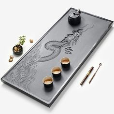 Hand Carve Tea Tray Black Stone Dragon Embossed Serving Tray For Business Office Name: tea tray (If you want to buy other items shown in the picture, please contact us) Quantity: one piece Material: black stone  Gift: water draining pipe & ball Please choose size of tea tray according to your demand. Picture shows tea tray in Length 80cm and width 35cm. We offer tracking number for all buyers.    Guarantee for Buyers: The chance of being damaged is very slim. We are professional to package it. Don't worry about it. Even if it is damaged, we will arrange to ship replacement one time for free. Even if replacement for free makes us at big loss, we will guarantee buyer's benefit for sure. (Please NOTICE that Buyer need cooperate with us to offer picture of broken items. Please contact us in ti Tea Tray Design, Crystal Serving Tray, Dungeons And Dragons Dice Tray, Gothic Serving Tray, Stone Dragon, Chinese Tea Set, Office Names, Porcelain Tray, Tea Tray