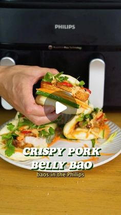 Tommy Pham on Instagram: "#AD Crispy and soft pork belly bao, all done in one machine! The @philipshomelivinganz Dual Basket 5000 Series with its all-new Steam technology is a serious game-changer. I didn’t think air fryers could get any better, but here we are. Crispy, crunchy air-fried pork belly AND soft, fluffy steamed bao all at once—what a dream! 🙌
 
This is a great recipe to get the kids involved, they love making their own buns and building their own custom baos at dinner time too!
 
RECIPE
 
Bao
 
Dry Ingredients
3 cups all-purpose flour
2 tsp baking powder
5 g active yeast (approx 2 tsp)
2 1/2 tbsp sugar
1/2 tsp salt
 
Wet Ingredients
 
1 cup warm milk
1/2 cup warm water
1 tbsp oil
 
Crispy Pork Belly
1.5 kg pork belly (best if you can dry this out in the fridge a couple of days Pork Belly Bao, Steamed Bao, Fried Pork Belly, Steam Technology, Crispy Pork Belly, Crispy Pork, Air Fryers, Warm Milk