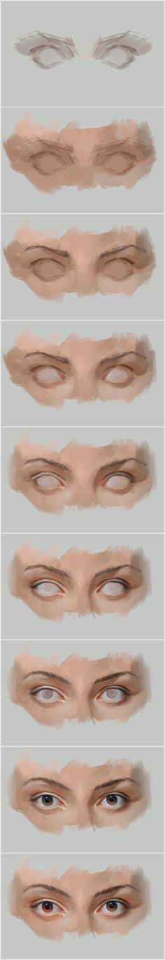 several different types of eyes are shown in this graphic art work, each with an individual's face