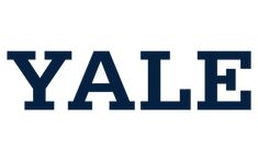 the word yale written in blue on a white background