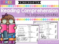 FREE Kindergarten Reading Comprehension for Beginning Read Kindergarten Reading Comprehension, Reading Comprehension Kindergarten, Kindergarten Freebies, Fluency Passages, Sight Word Reading, Beginning Readers, Struggling Readers, First Grade Reading, Beginning Reading