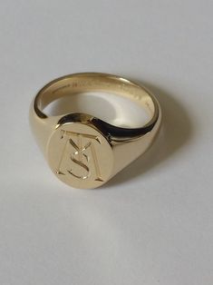 Silver, Gold or Platinum Hand Engraved Signet Ring With Your Initials monogram Ladies & Mens Size Available - Etsy Affordable Classic Engraved Men's Ring, Engraved Signet Ring, Gold Jewelry Gift, Signet Ring Men, Mens Gold Rings, Signet Rings, Silver Signet Ring, Gold Signet Ring, Evil Eye Jewelry