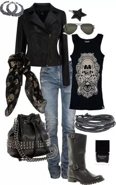 Outfits With Scarves, Biker Chick Outfit, Biker Clothing, Mode Rockabilly, Chick Outfit, Biker Shorts Outfit, Mode Tips, Cozy Fall Outfits, Biker Outfit