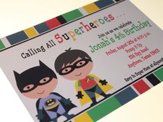 a birthday card for a child's batman party