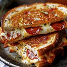 Pepperoni Grilled Cheese Sandwiches, Pepperoni Pizza Grilled Cheese, Pepperoni Grilled Cheese, Recipe For Pizza, Grill Cheese, Pizza Grilled Cheese, Garlic Toast, Best Sandwich Recipes, Cheese Day