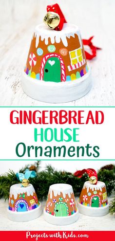 gingerbread house ornament made out of paper and decorated with candy canes