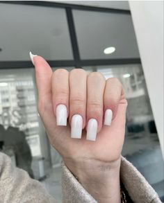 Russian manicure nails . White acrylics 
White Russian manicure . Short white nails Manicure, Beauty