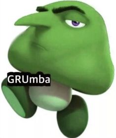 a cartoon character with the words grumba on it's chest and head