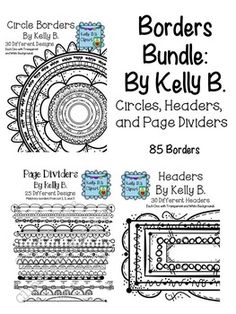 the borders bundle by kely b circles, borders and page dividers