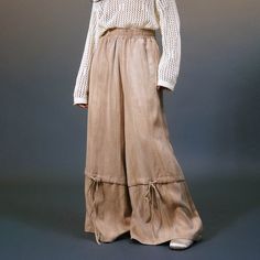 1997 POSTOFFICE Spliced Drawstring Wide-Leg Pants | PROJECTISR US Bohemian Wide-leg Parachute Pants For Spring, Wardrobe Goals, Drawstring Detail, Fairy Clothes, Half Shirts, Jean Accessories, Drawstring Pants, Elastic Band, Fashion Inspo Outfits