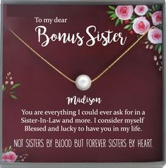 Sister in Law Necklace Sister-in-Law Christmas Gift for Sister in Law Gift for Unbiological Sister Gift Unbiological Sister Gifts, Law Necklace, Law Christmas, Sister In Law Gifts, Big Sister Gifts, Christmas Gifts For Sister, Sister Jewelry, In Law Gifts, Stylish Top