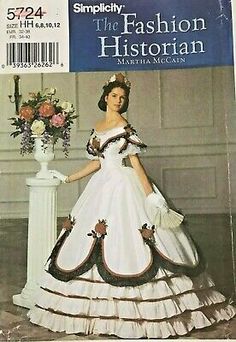 Southern Belle Dress, Historical Patterns, Belle Dresses, Two Piece Gown, Costume Sewing Patterns, Gown Pattern, Old Dresses, Costume Patterns, Vintage Gowns