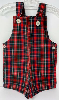 Vintage Boys Toddlers Blue Plaid Tartan Shorts Overalls In very good condition Measures approx 18" long by 11" across waist with button closures Please check out my feedback and bid with confidence.  I will be listing other vintage items, and I happily discount for combined shipping in the US! Red Casual Shorts For School, Casual Red Shorts For School, Red Casual Shorts, Casual Red Short Pants, Plaid Cotton School Bottoms, Red Fitted Bottoms For School, Red Cotton Shorts For School, Fitted Red Shorts For Fall, Casual Red Bottoms For School