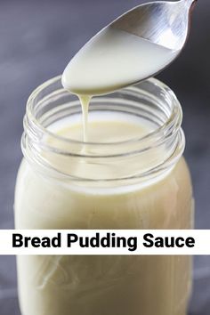 Bread pudding sauce in a mason jar Sweet Cream Sauce Desserts, Rum Sauce For Cake, Rum Sauce For Bread Pudding, Bread Pudding Rum Sauce, Vanilla Rum Sauce, Desert Sauces, Sauce For Bread Pudding, Rum Sauce Recipe, Pudding Sauce