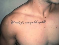 a man with a tattoo on his chest that says, i'm married to a man