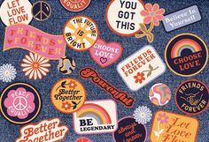 various patches and stickers that say, you got this better, better love, better life