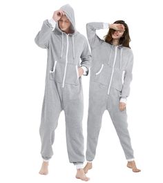 PRICES MAY VARY. ✅Warm & Comfy: 100% premium rocker fleece fabric, super soft and cozy, not too hot. ✅Classic design: footless long sleeve onesie with white lining and drawstring hood, stylish and keeps the wind out and the warmth in. The wrists and ankles are ribbed knit cuffs to fit the skin and keep the heat in. The half-zip closure is easy to put on and take off, which most people like and seek. 2 large, deep front kangaroo pockets can be inserted at will and store cell phones, keys, etc. ✅M Gray Cotton Jumpsuits And Rompers For Loungewear, Cozy Super Soft Long Sleeve Onesie, Super Soft Cozy Long Sleeve Onesie, Cozy Long Sleeve Super Soft Onesie, Cozy Fleece Hooded Sleepwear, Cozy Super Soft Onesie For Winter, Cozy Hooded Fleece Sleepwear, Cozy Super Soft Winter Onesie, Hooded Fleece Sleepwear For Sleepover