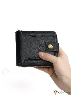 BirdinBag - Bifold Wallet with Zipper, Compact Credit Card Purse in Solid Color Everyday Bifold Coin Purse With Zipper, Bifold Coin Purse With Zipper Pocket For Everyday, Everyday Bifold Coin Purse With Zipper Pocket, Bifold Card Holder With Zipper Closure, Everyday Use Bifold Card Holder With Zipper, Everyday Bifold Card Holder With Zipper Closure, Bifold Card Holder With Zipper For Everyday Use, Everyday Use Bifold Card Holder With Zipper Closure, Versatile Bifold Wallet With Zipper Closure