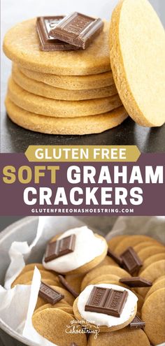 the gluten free soft graham crackers are ready to be eaten and served