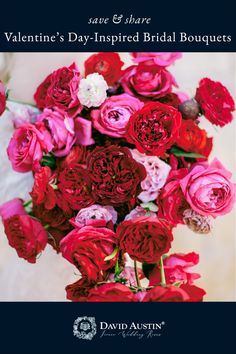 the cover of valentine's day - inspired bridal bouquets by david austin