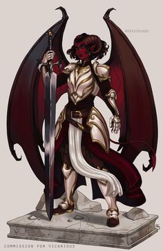 Winged Tiefling, Fantasy Races, Demon Art, Dungeons And Dragons Characters, Dnd Art, D&d Dungeons And Dragons, Fantasy Armor