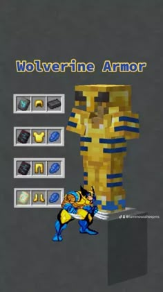 the wolverine armor game is shown in this screenshot from an old school computer program