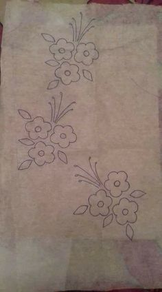 a piece of cloth with flowers drawn on it