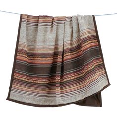 an old blanket hanging on a clothes line