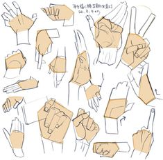 an image of various hand gestures drawn by someone using paper machs to make them look like they are holding something