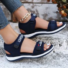 New Flats Women Sport Sandals Summer Casual Shoes Fashion Slippers Mesh Walking Running Beach Shoes Magic Stickers, Popular Boots, Fashion Slippers, Sport Sandals, Woman Beach, Beach Shoes, Slipper Boots, Sandals Summer, Sport Fashion