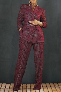 This plaid suit set is formal and lively, elegant and competent. It can be easily paired with t-shirts, blouses, loafers and heels for a stylish look. Suitable for daily, office, work, meeting, shopping, business, etc. It can help you get a lot of compliments.In stock, shipped on the same day Model is wearing size Medium Fits true to size for most Material: 95% polyester and 5% spandex SIZE M : INSEAM - 29.9 INCH Long sleeve Double-breasted design Straight leg pants Hand wash cold Suitable for wear in fall, winter and spring Purchase reference: Size(inch) Height Chest Waist Hip S 66.93 35.43 27.56 38.58 M 68.90 37.80 29.92 40.94 L 68.90 40.16 32.28 43.31 XL 70.87 42.52 34.65 45.67 2XL 70.87 44.09 37.01 47.24 3XL 72.83 45.67 39.37 48.82 Please notice: This size details is for the body size, Womens Plaid Pants Suit, Plaid Pants Outfit Women, Unique Work Outfits, Plaid Trousers Outfit, Plaid Suits Women, Pantsuit Women, Curvy Work Outfit, Women Pants Suits, Female Suits