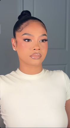 Natural Glam Birthday Makeup, Pink Blush Makeup Looks Black Women, Logan Nicole Makeup, Mua Instagram Bio, Natural Subtle Makeup, Natural Makeup Look Black Women, Natural Birthday Makeup, Simple Pink Makeup Looks, Natural Makeup Looks For Black Women