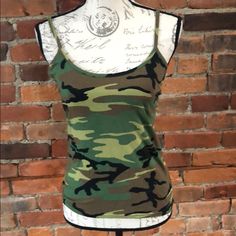 Ladies Camouflage Tank Top Size Large Nwt 90% Cotton Soft! Spring Military Style Fitted Tops, Fitted Military Tops For Spring, Summer Military Camouflage Tops, Summer Military Style Camouflage Tops, Military Style Camouflage Tops For Summer, Casual Camouflage Tank Top For Summer, Casual Camouflage Tank Top, Camouflage Shirt Outfit, Survivor Outfit