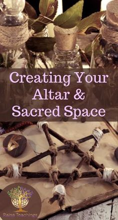 Learn how to set up your altar, what elements and tools go into its creation and how it grounds your spirituality | rainateachings #createyouraltar #sacredspace #elements #wicca #spiritualdevelopment Diy Altar Decor, Witchy Craft Room Ideas, Pagan Alter Ideas, Wiccan Altar Inspiration, Witchy Alter Ideas, Tarot Altar Ideas, Wicca Altar Ideas, Witches Altar Ideas, Witchy Altars