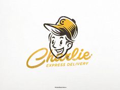 the logo for charlie express delivery, which has been designed to look like an old man