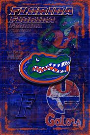 the florida gators logo is shown on an orange and blue background with other sports logos