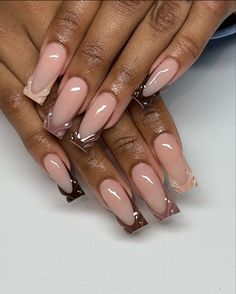 Square Nail Designs Neutral, Texture Nails, Coming Soon Instagram, Glossy Nails, Brown Acrylic Nails, 2023 Love, Acrylic Toe Nails, Amazing Nails