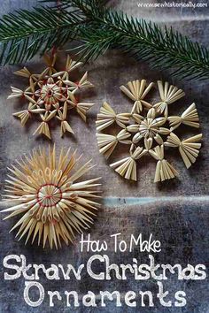 how to make straw christmas ornaments out of paper